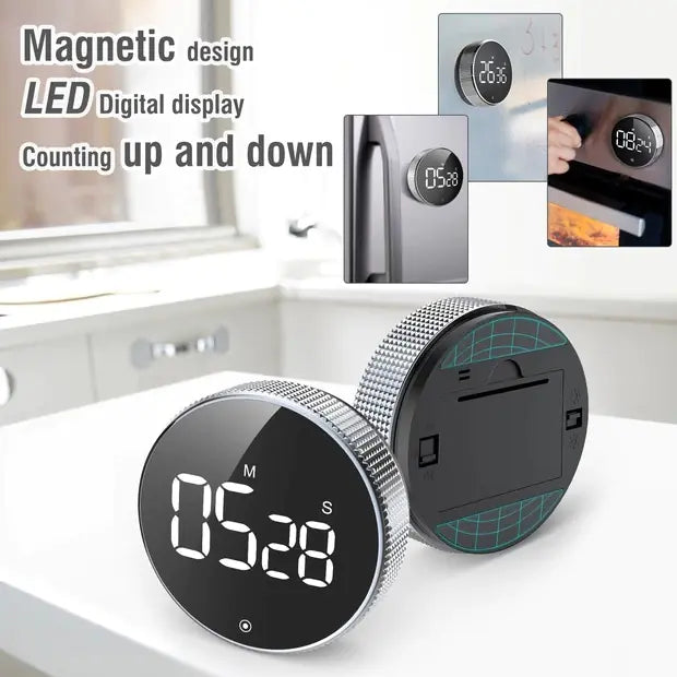 Magnetic LED Digital Timer Countdown Clock (One Piece)
