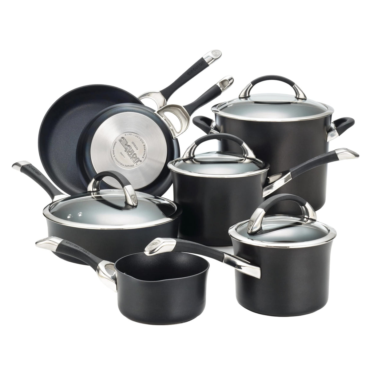 Circulon Symmetry Hard Anodized Nonstick Cookware Pots and Pans Set 11-Piece Black