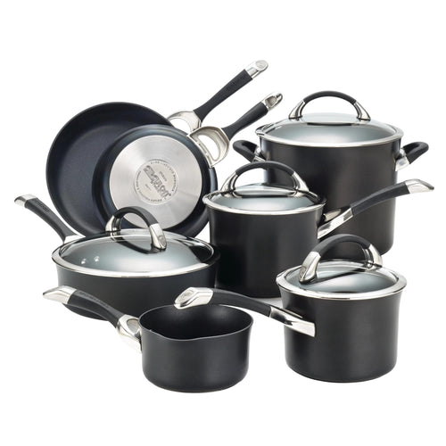 Circulon Symmetry Hard Anodized Nonstick Cookware Pots and Pans Set 11-Piece Black