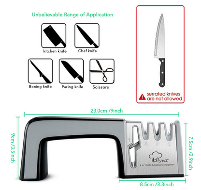Kitchen Quick Knife Sharpener with Customizable Stone
