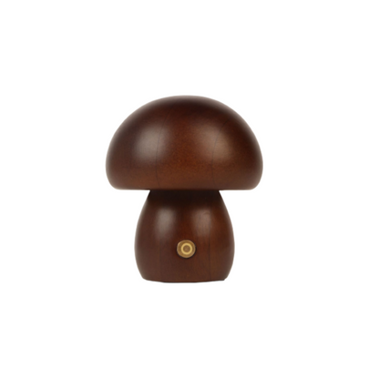 Wooden Mushroom LED Night Light - Rechargeable & Portable